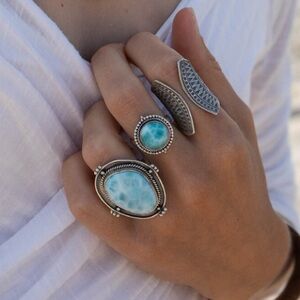 Gorgeous Larimar Sterling Silver Ring
